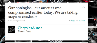 Illustration for article titled Chrysler loses control of Twitter account, drops F-bomb